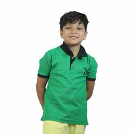 "Boys' Short Sleeve  Polo T-Shirt Green"